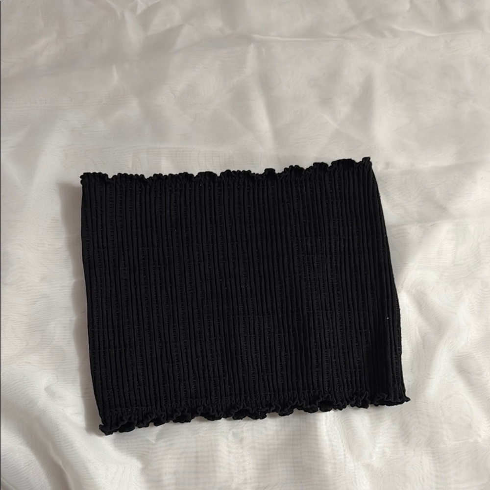 Black Ribbed Tube Top